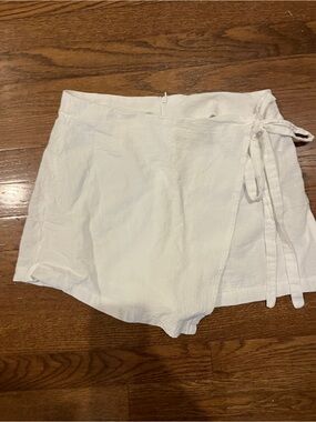 White Wrap-Front Women's Shorts